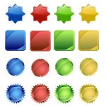 Colorful Badges Icons in Different Shapes